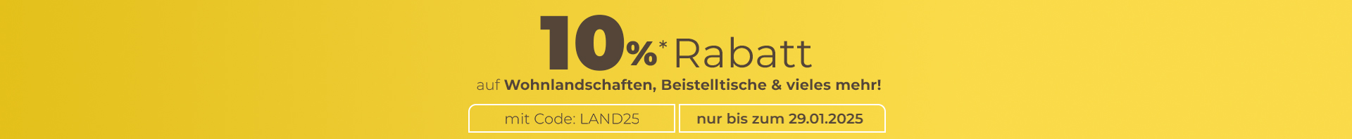 10& Rabatthinweis auf Wohnlandschaften