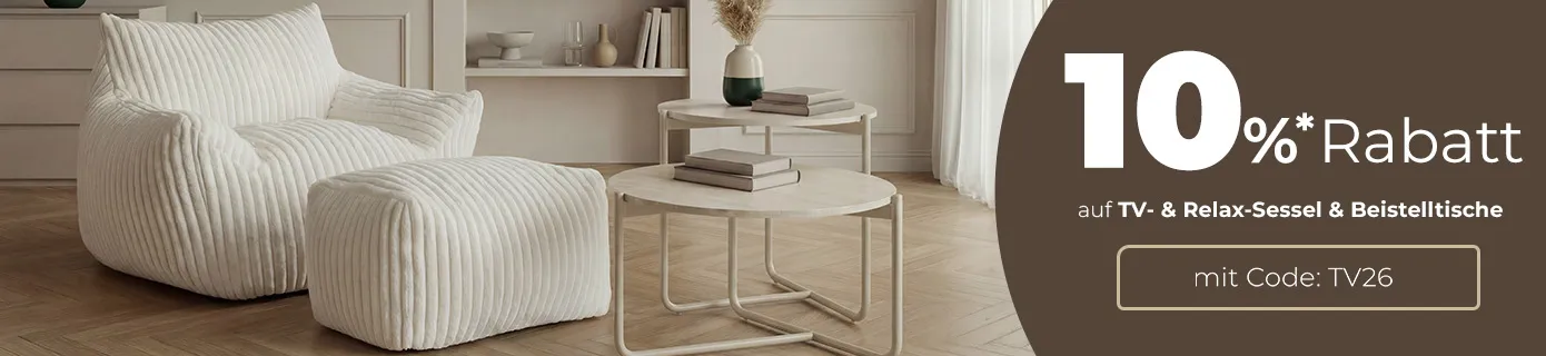 10%*-Aktion auf TV- & Relax-Sessel sowie Beistelltische