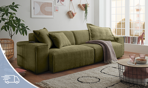 Graues Ecksofa im Wohnzimmer