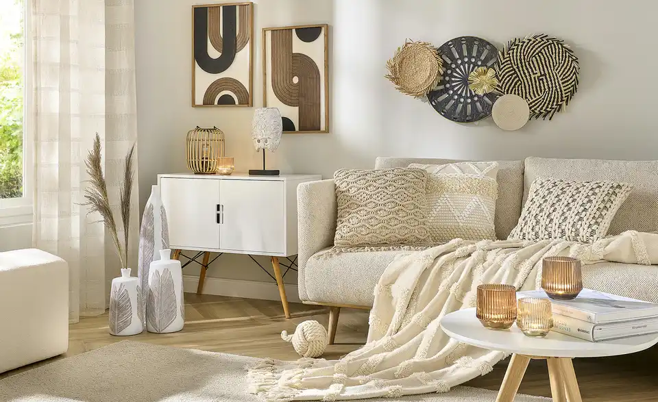 como Kissen Macrameoptik, in Wohnsituation