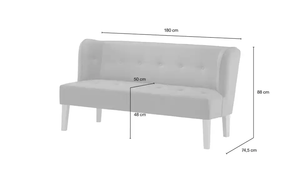 switch Küchensofa Webstoff Astonia, Bemaßung