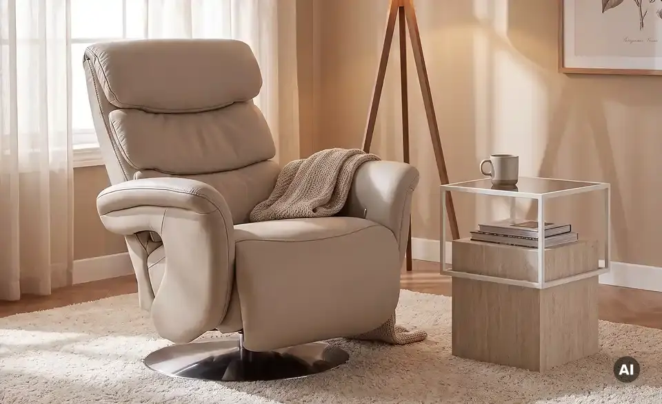 himolla Leder-Relaxsessel 7628 creme - Leder, in Wohnsituation