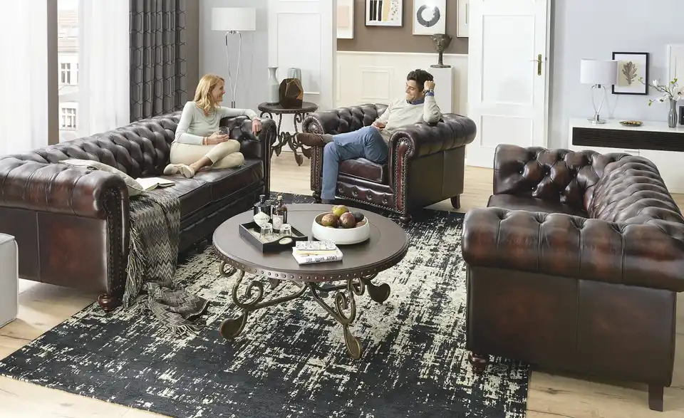 uno Sofa Chesterfield im Vintagelook, in Wohnsituation