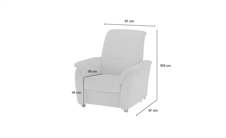 Polstermöbel Oelsa Fernsehsessel Sarah, Bemaßung