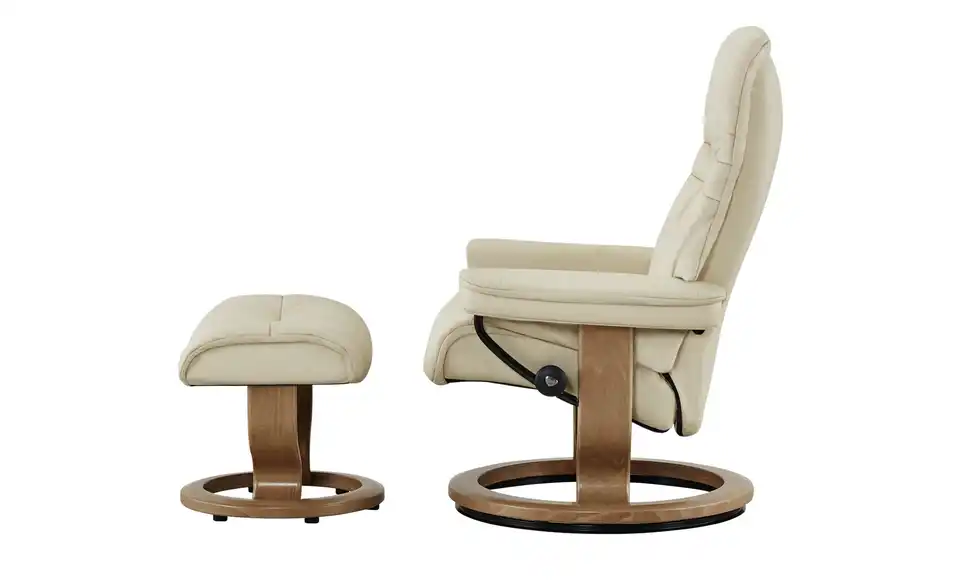 Stressless Relaxsessel mit Hocker Sunrise M creme - Leder, Profilansicht