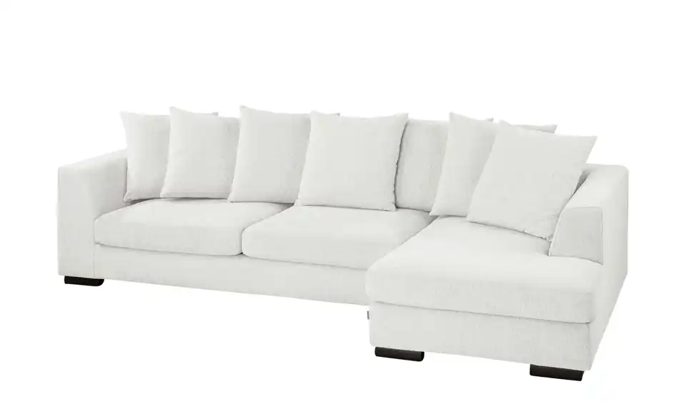 SOHO Ecksofa Paulina weiß - Webstoff, Perspektive
