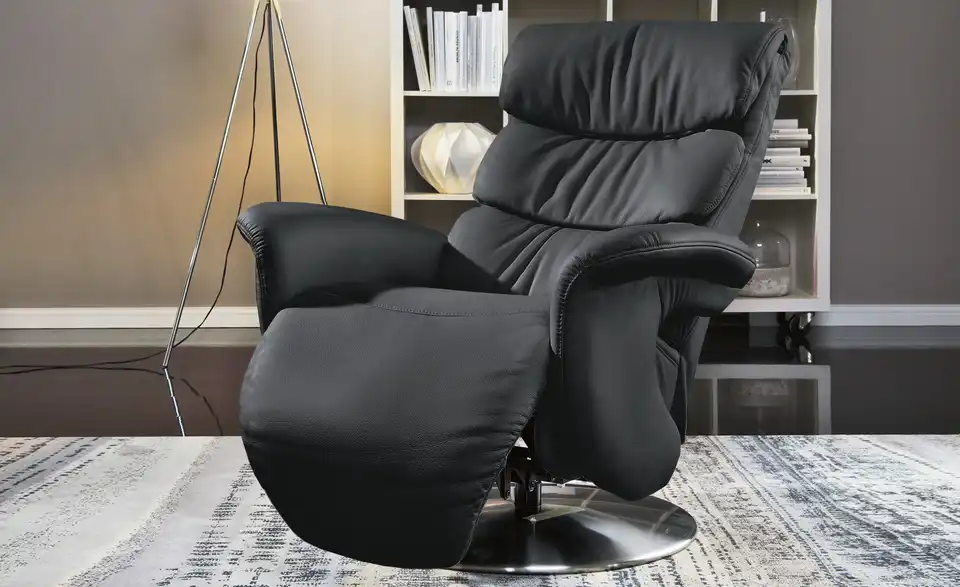 himolla Leder-Relaxsessel 7628 schwarz - Leder, in Wohnsituation