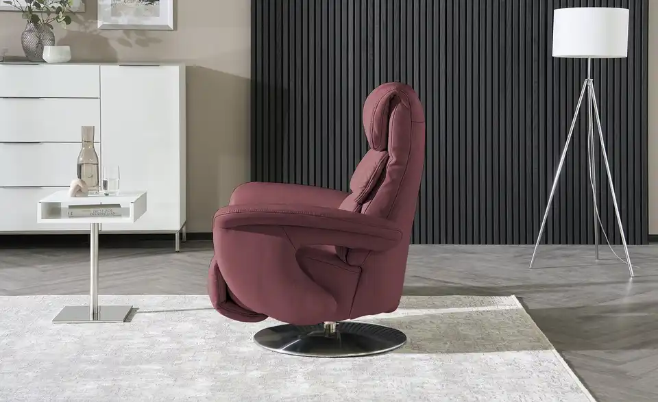 himolla Leder-Relaxsessel 7628 rot - Leder, Profilansicht