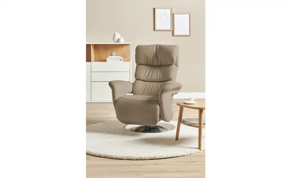 himolla Leder-Relaxsessel 7628 beige - Leder, in Wohnsituation