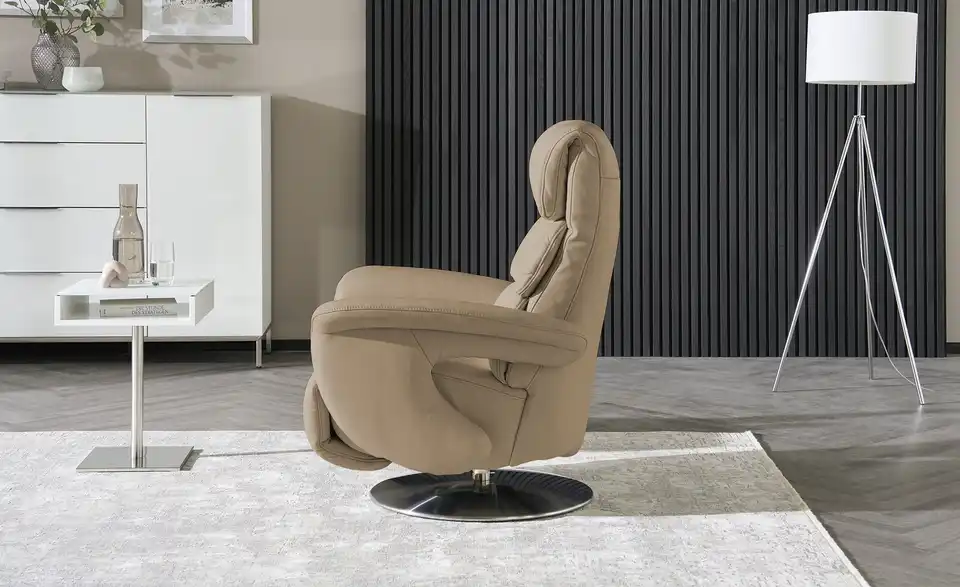 himolla Leder-Relaxsessel 7628 beige - Leder, Profilansicht