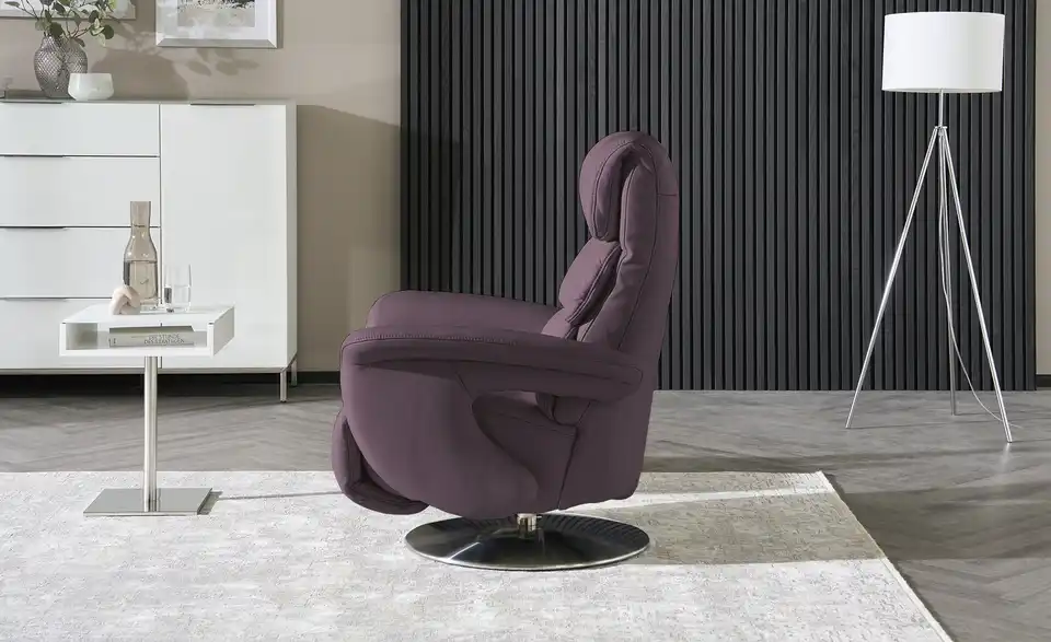 himolla Leder-Relaxsessel 7628 lila - Leder, Profilansicht