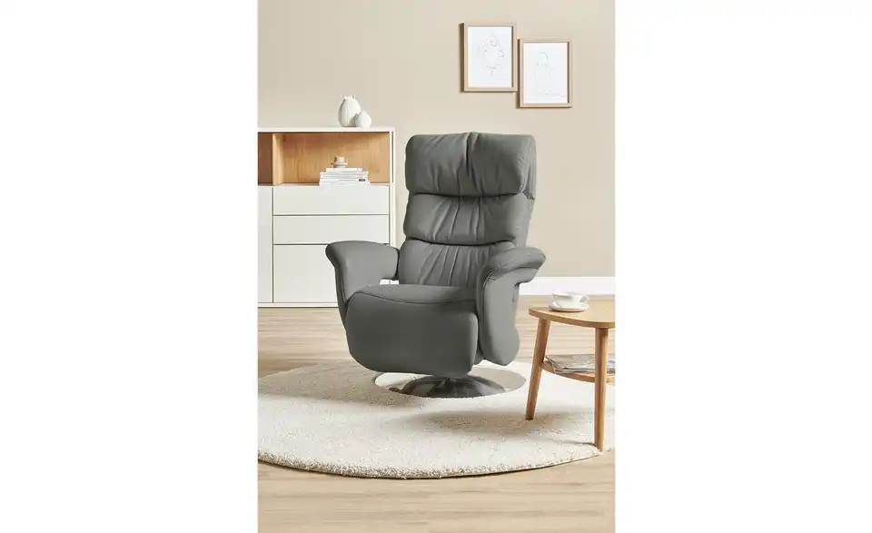 himolla Leder-Relaxsessel 7628 grau - Leder, in Wohnsituation