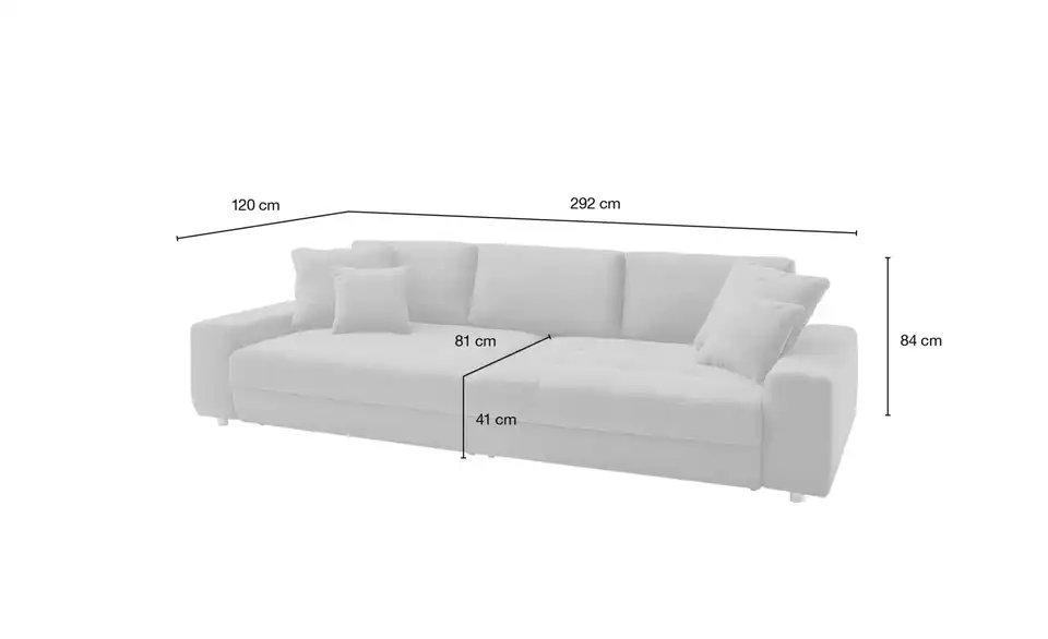 bobb Big Sofa Arissa de Luxe, Bemaßung