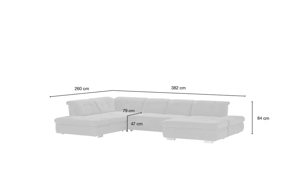 Lounge Collection Wohnlandschaft Spencer mit verschiedenen Funktionen, Bemaßung