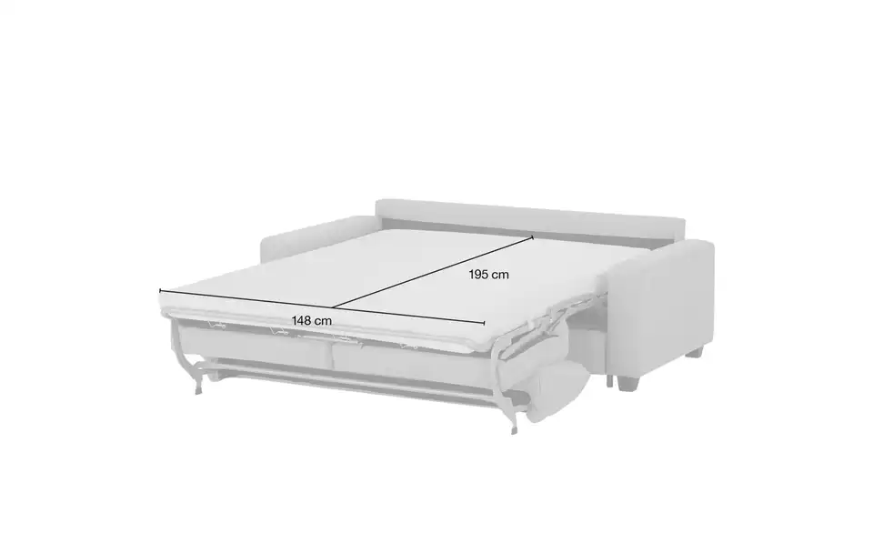 smart Schlafsofa Valencia, Bemaßung