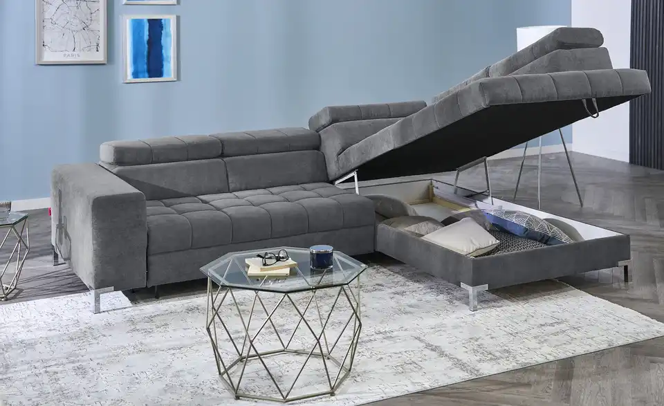 Ecksofa Arte mit verstellbaren Kopfstützen, Funktionsansicht