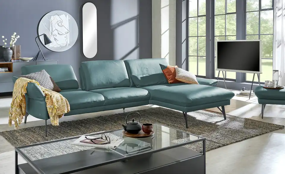 himolla Ecksofa Leder 1928, in Wohnsituation