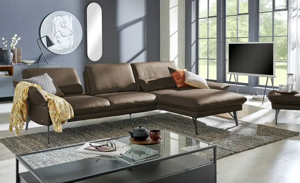 himolla Ecksofa Leder 1928, in Wohnsituation