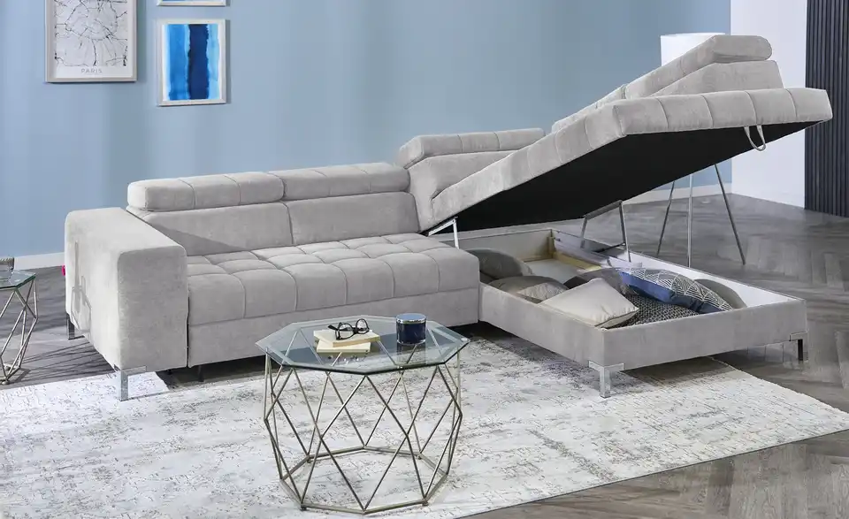 Ecksofa Arte mit verstellbaren Kopfstützen, Funktionsansicht