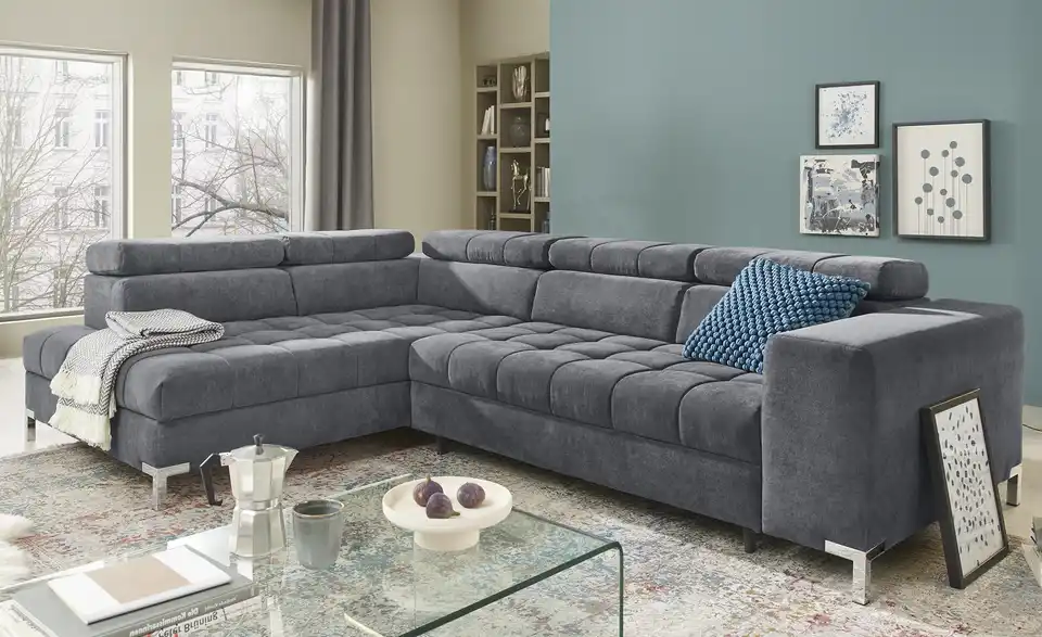 Ecksofa Arte mit verstellbaren Kopfstützen, in Wohnsituation