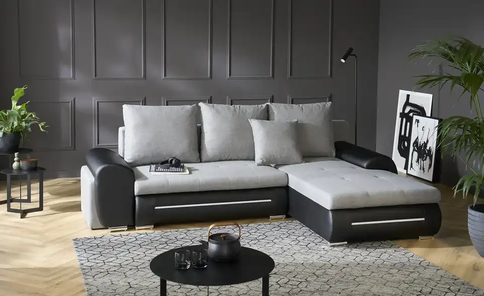 Ecksofa Emma mit Beleuchtung und Schlaffunktion, Perspektive