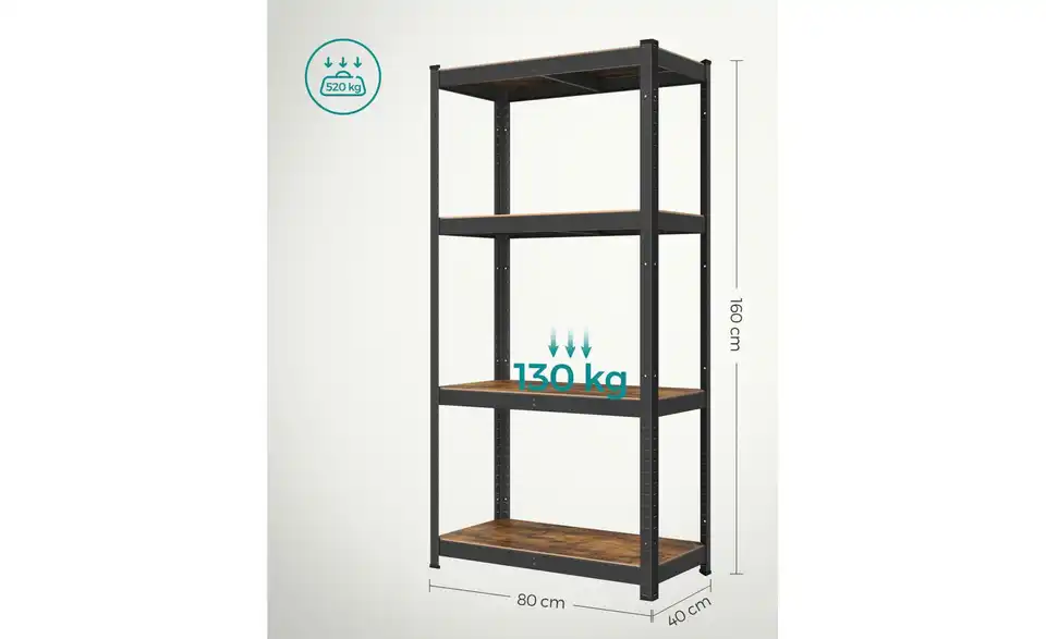 Schwerlastregal, Bemaßung