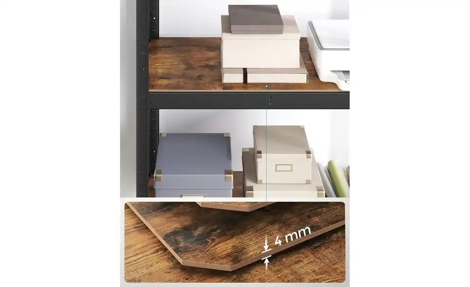 Schwerlastregal, Bild mit Text