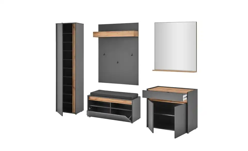 Garderobenkombination, geöffnet