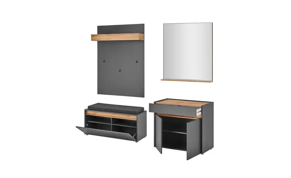 Garderobenkombination, geöffnet