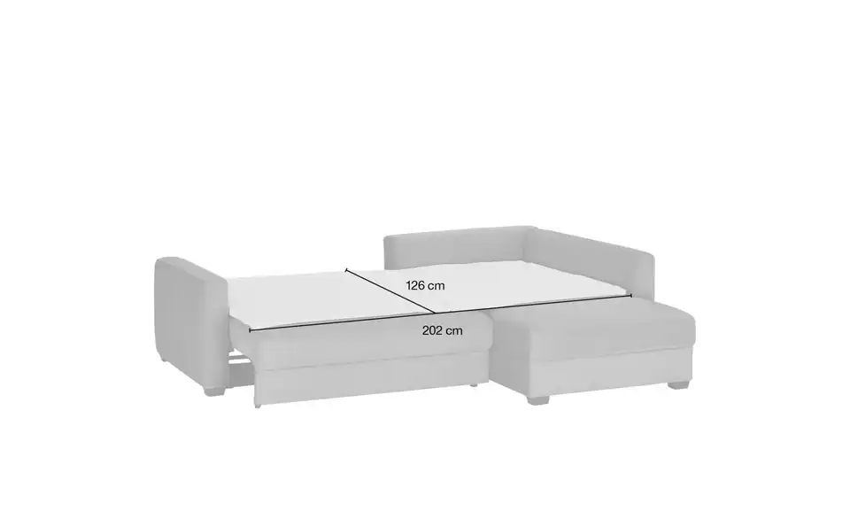 bobb Ecksofa mit Boxspringpolsterung Lisa de Luxe, Bemaßung