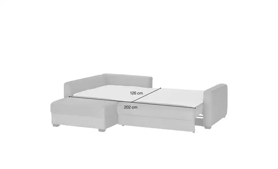 bobb Ecksofa mit Boxspringpolsterung Lisa de Luxe, Bemaßung