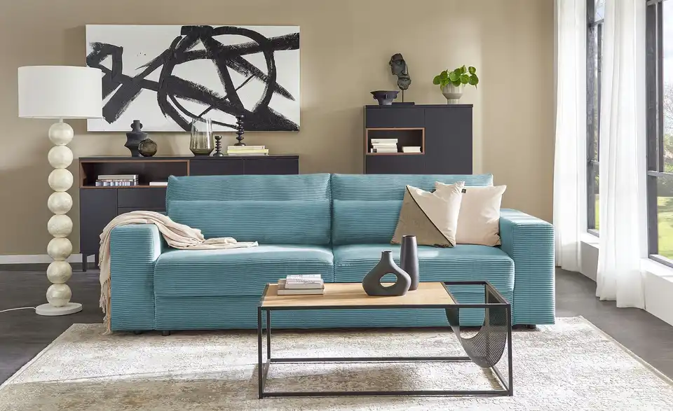 Big Sofa mit Schlaffunktion Branna, in Wohnsituation