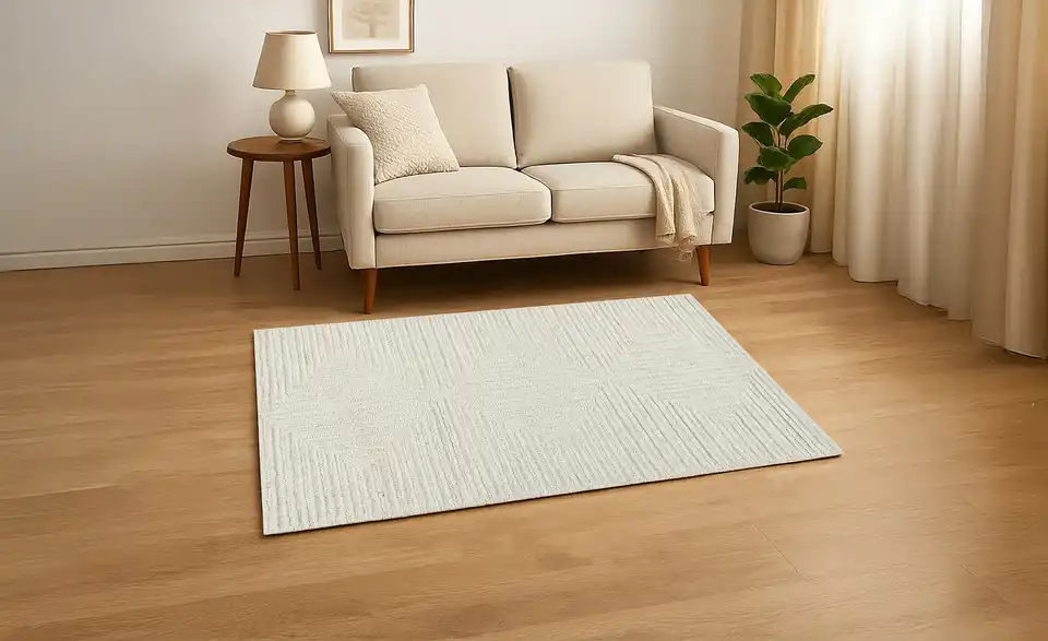 como Handtuft-Teppich Patna, in Wohnsituation