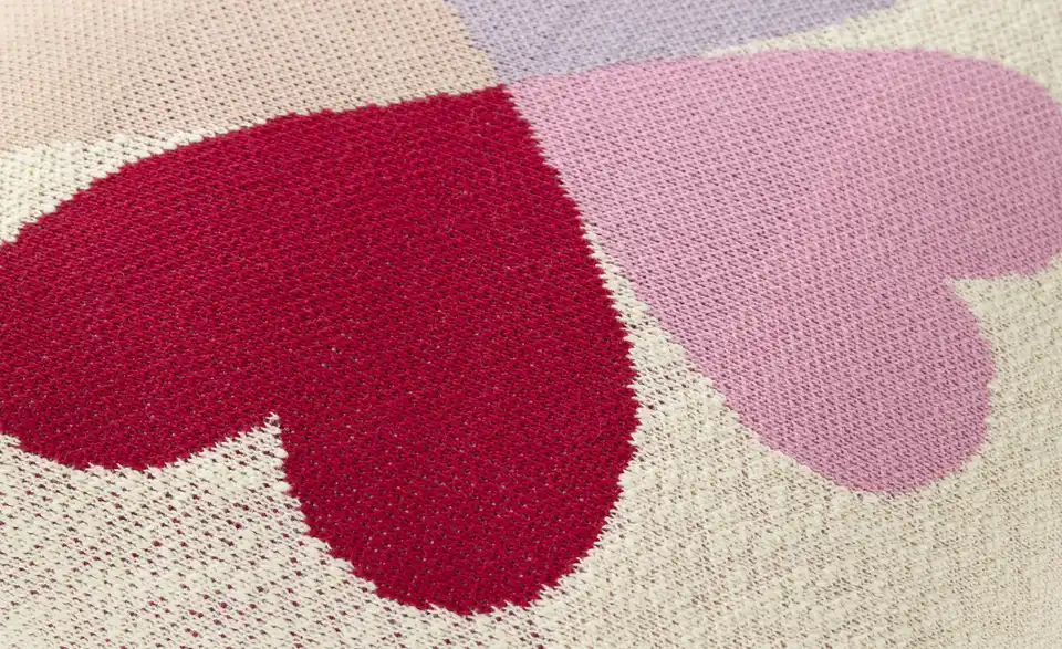 como Kissen Herzen, Detailansicht