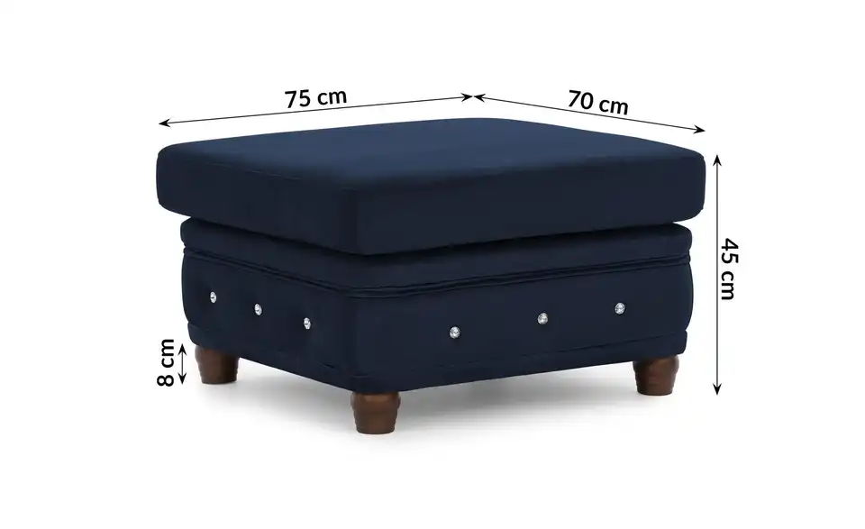 S-STYLE Chesterfield Hocker Cleo Blink, Bemaßung