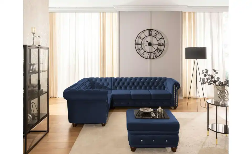 S-STYLE Chesterfield Hocker Cleo Blink, in Wohnsituation