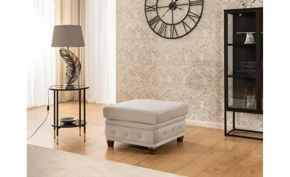 S-STYLE Chesterfield Hocker Cleo Blink, in Wohnsituation