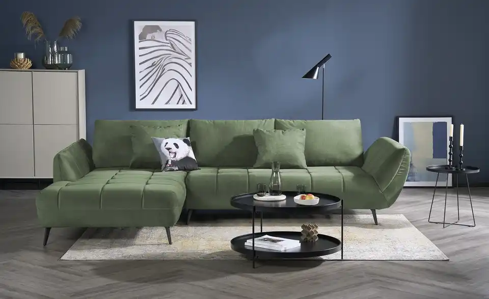 bobb Ecksofa Carly mit Sitztiefenverstellung, Frontansicht