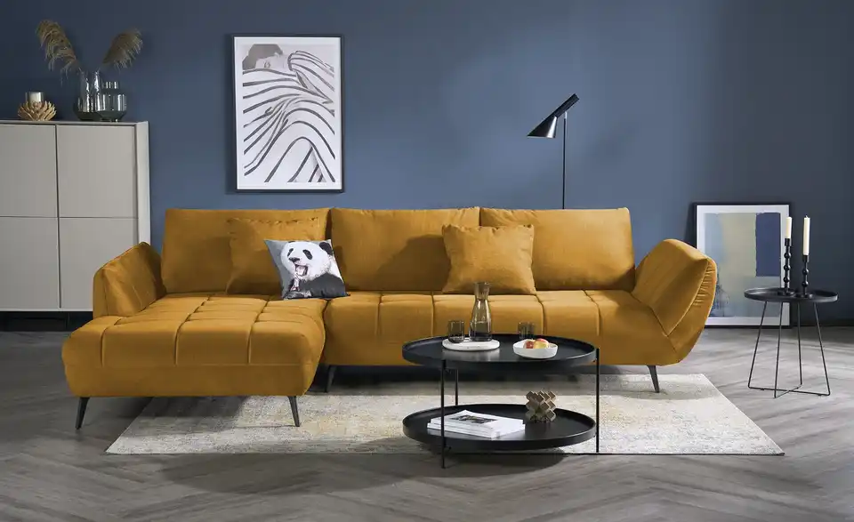 bobb Ecksofa Carly mit Sitztiefenverstellung, Frontansicht