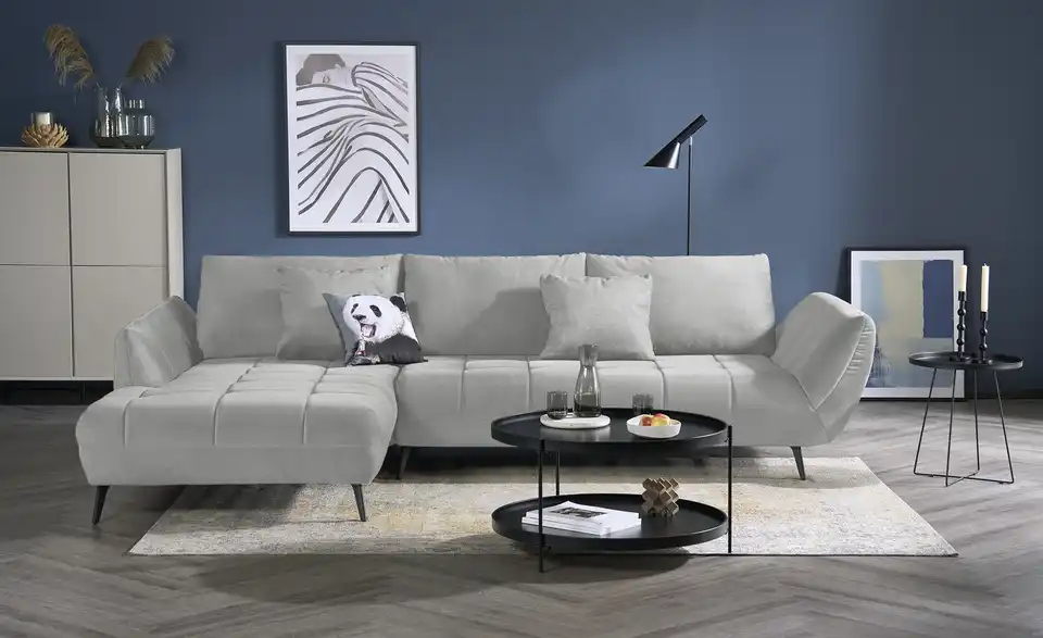 bobb Ecksofa Carly mit Sitztiefenverstellung, Frontansicht