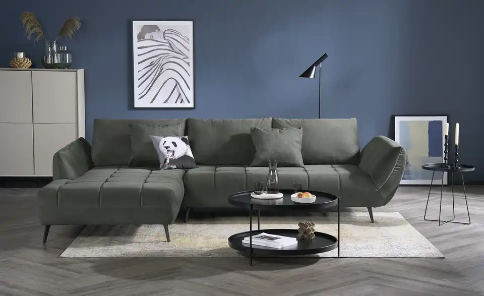 bobb Ecksofa Carly mit Sitztiefenverstellung, Frontansicht