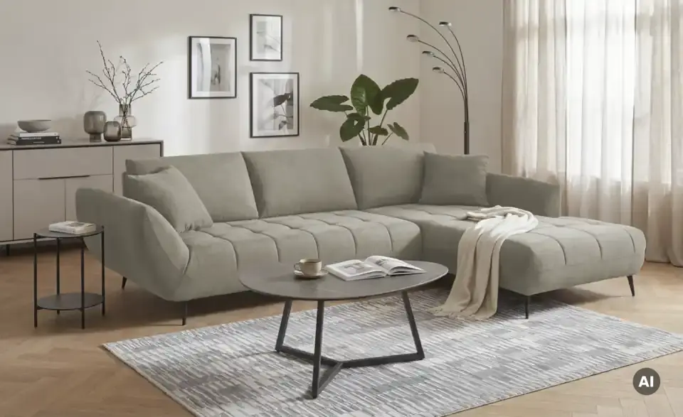 bobb Ecksofa Carly mit Sitztiefenverstellung, in Wohnsituation
