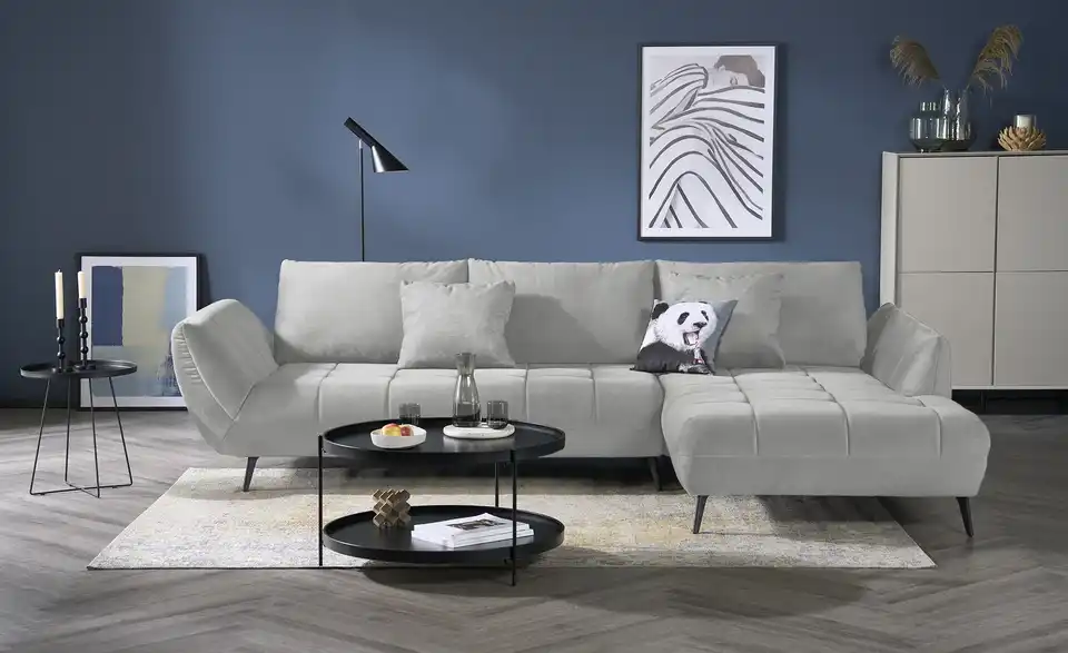 bobb Ecksofa Carly mit Sitztiefenverstellung, Frontansicht