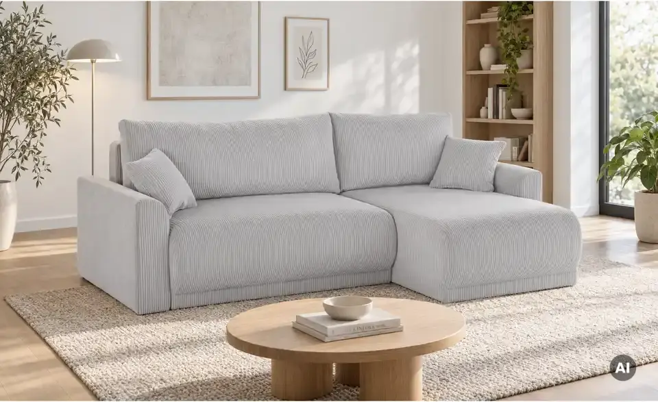 Ecksofa Malyn mit Schlaffunktion, in Wohnsituation