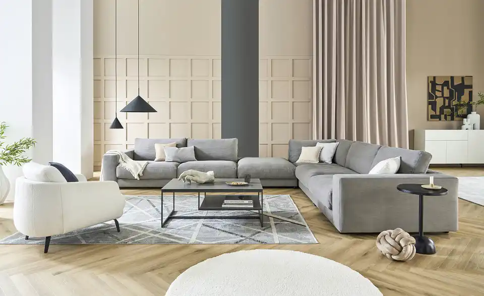 Jette Home Element Modulsofa Sila Einsitzer Armlehne links in Feincord, in Wohnsituation