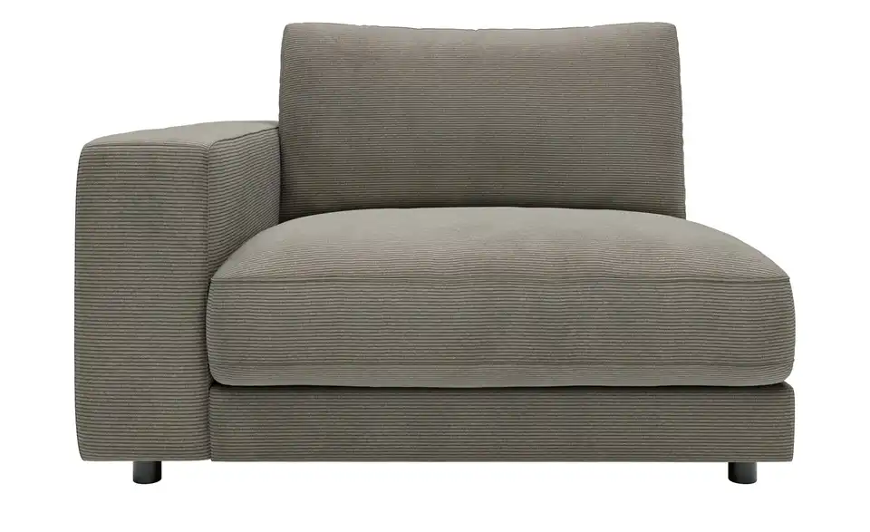Jette Home Element Modulsofa Sila Einsitzer Armlehne links in Feincord, Frontansicht