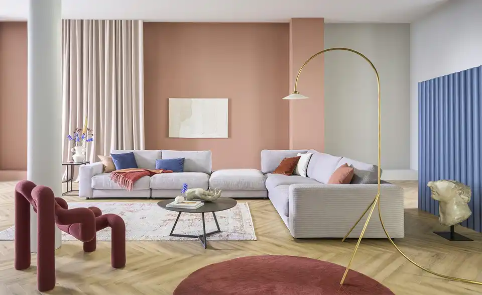 Jette Home Element Modulsofa Sila Hocker in Cord, in Wohnsituation