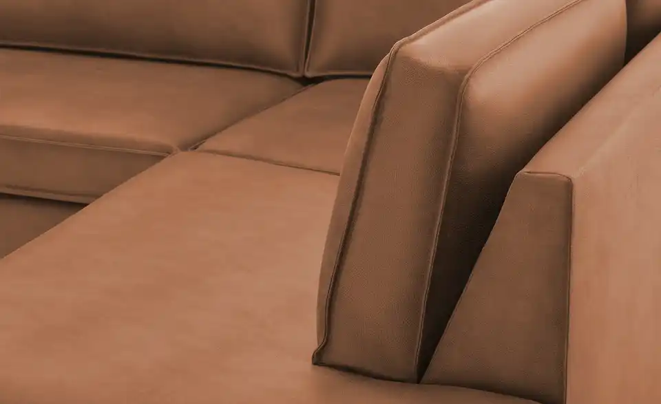 Ecksofa Skaisa aus recyceltem Leder, Detailansicht