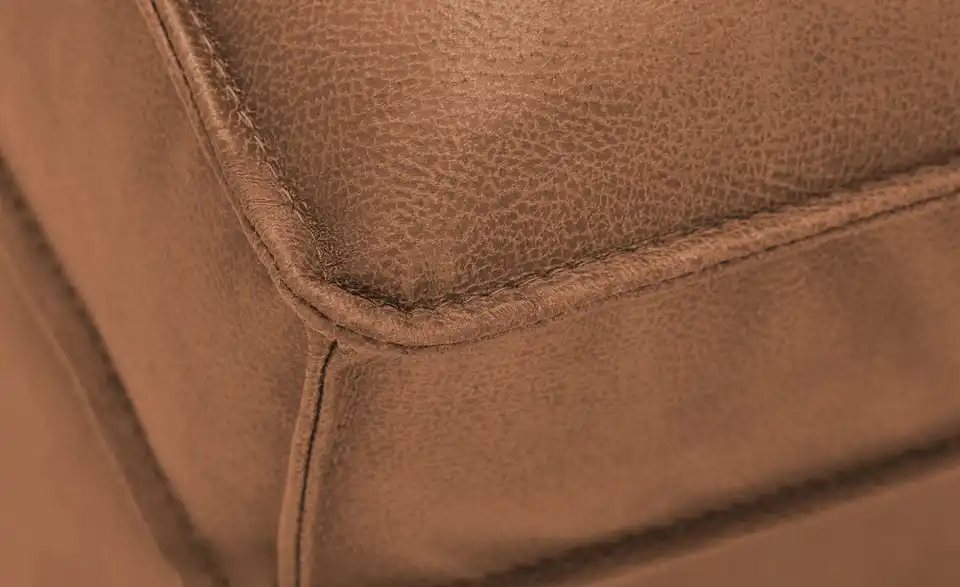 Ecksofa Skaisa aus recyceltem Leder, Naht