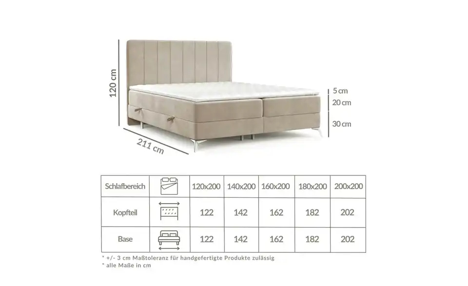 maison de rêve Boxbett mit Stauraum, Bemaßung
